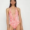 Seafolly POOLSIDE PLUNGE ONE PIECE - Swimsuit - Pink Chintz