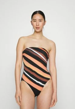 Seafolly SUN STRIPE BANDEAU ONE PIECE - Swimsuit - Black