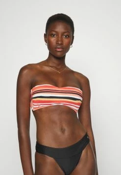 Seafolly SUN STRIPE BUSTIER BANDEAU - Bikini Top - Black