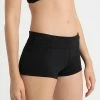 Seafolly ROLL TOP BOYLEG - Bikini Bottoms - Black