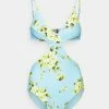 Seafolly FULL BLOOM WRAP FRONT ONE PIECE - Swimsuit - Sky