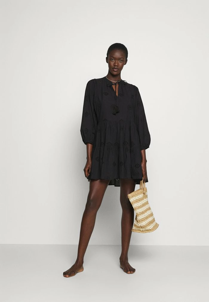 BORA BORA FLORA EMBROIDERY TIERED DRESS - Beach accessory - black Seafolly BORA BORA FLORA EMBROIDERY TIERED DRESS - Beach Accessory - Black -Seafolly Shop 3c8846cd10d14f95b9d77ff2682fd6bb