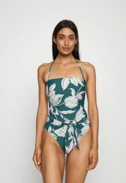 Seafolly FLEUR DE BLOOM BANDEAU ONE PIECE - Swimsuit - Evergreen