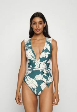 Seafolly FLEUR DE BLOOM V NECK ONE PIECE - Swimsuit - Evergreen