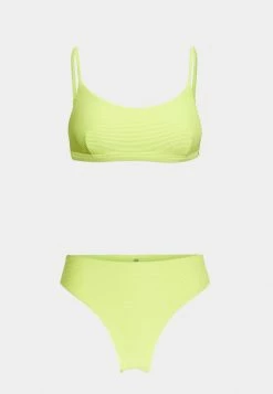 Seafolly ESSENTIALS BRALETTE ESSENTIALS HIGH RISE PANT SET - Bikini - Wild Lime