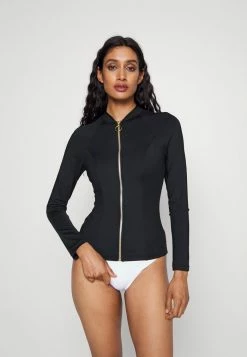 Seafolly COLLECTIVE LONG SLEEVE SUNVEST - Bikini Top - Black