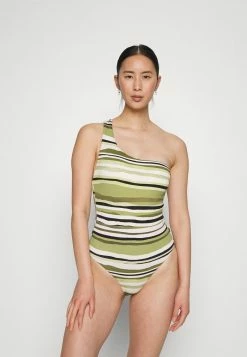 Seafolly SUN STRIPE ONE SHOULDER ONE PIECE - Swimsuit - Avocado