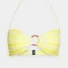 Seafolly AMALFI CHECK RING FRONT BANDEAU - Bikini Top - Lime Light