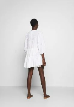 Seafolly BORA BORA FLORA EMBROIDERY TIERED DRESS - Beach Accessory - White -Seafolly Shop 80e51b6053d94fa29dbf1e16b23c0446