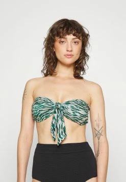 Seafolly WILD AT HEART TWIST TIE FRONT BANDEAU - Bikini Top - Evergreen