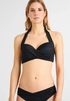 Seafolly TWIST SOFT CUP HALTER - Bikini Top - Black
