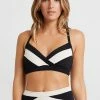 Seafolly DD BIG CUP POPBLOCK WRAP FRONT BRALETTE - Bikini Top - Black