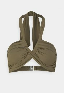 Seafolly COLLECTIVE HALTER BANDEAU - Bikini Top - Dark Olive