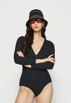 Seafolly SECOND WAVE V NECK LONG SLEEVE SURFSUIT - Swimsuit - Black -Seafolly Shop f47bc198570e4e3eba2e212cc7d52801